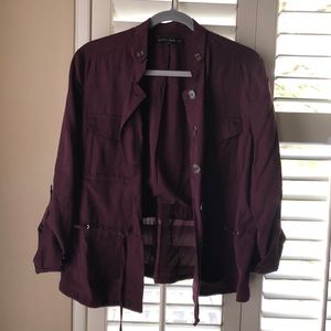 WHITE HOUSE BLACK MARKET plum purple light jacket